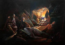 images/album2/The CaveMen 1999 Oil on canvas 180x120 cm   Yarmouk University Museum Collection.jpg